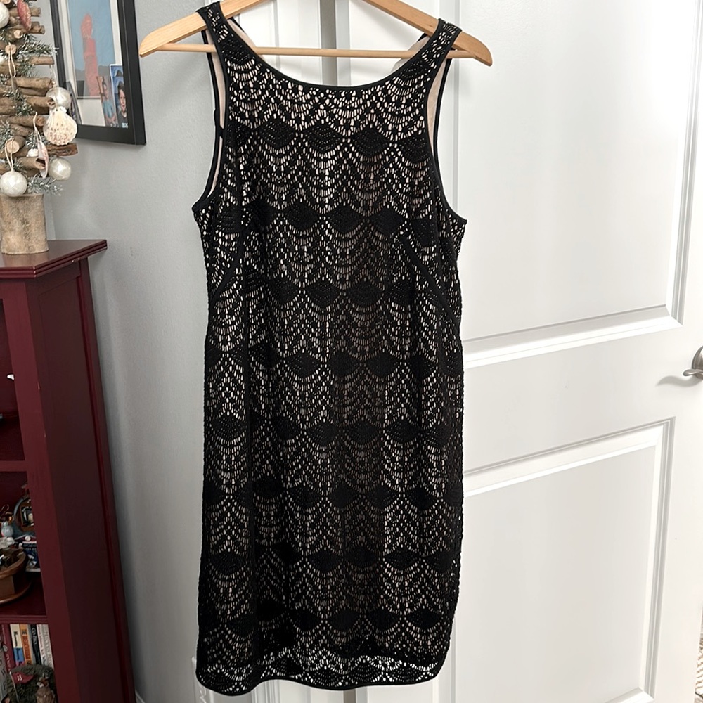 Loft lace black dress